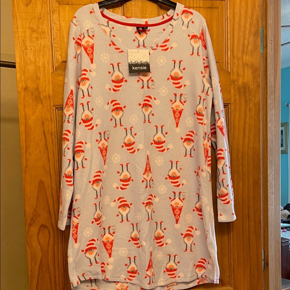 Kensie Women’s Nightgown - Red and White